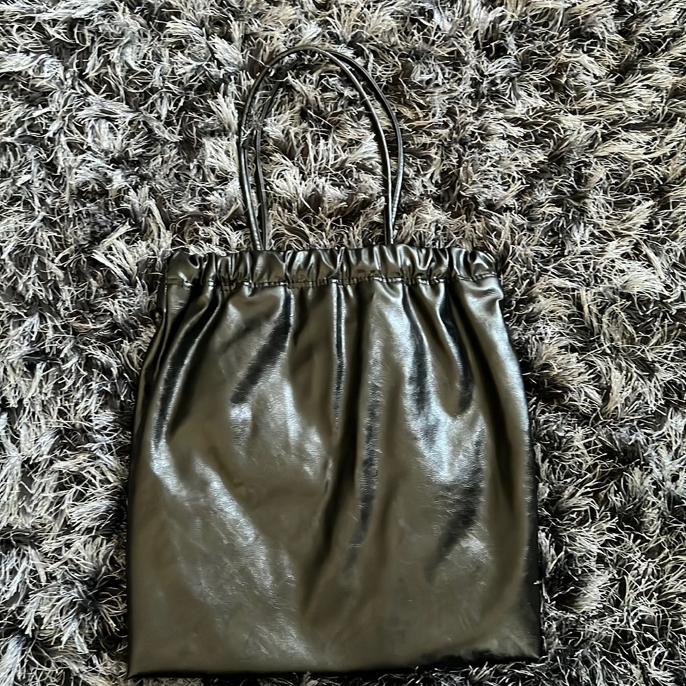 Zara black faux leather tote!
